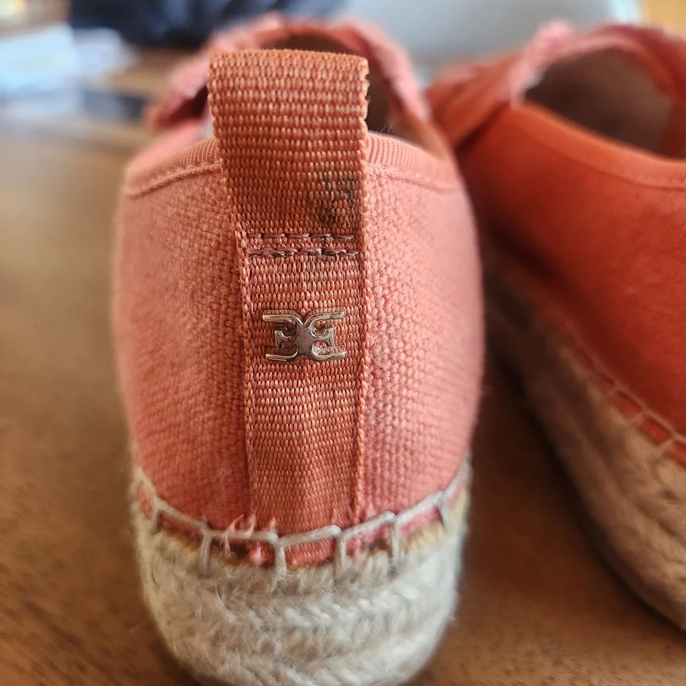Sam Edelman Pink Canvas Espadrille Slip-Ons